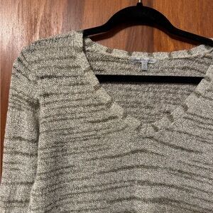 Charlotte Russe Gray V-Neck Sweater - Size Medium